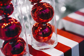 feriados, decoração, ornamento, celebração, bugiganga, brilhante, festivo, Vermelho, Natal, bugigangas, embalado