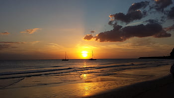 fuerteventura, sunset, canary island, sea, beach, sailing boat