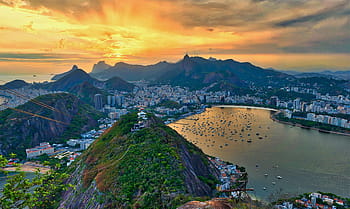 aerial, view, mountain, rio, brazil, janeiro, brazilian, summer, travel, de, south