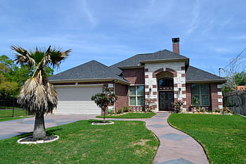 house facade, lawn, tree, house, grass, luxury, summer, architecture, outdoors, home, garden