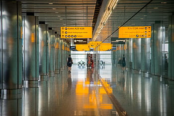 gangen, hengt, skilting, flyplassen, Port, terminal, mennesker, transport, reise, tur, ferie