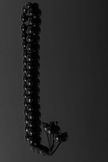 black, 33-count, misbaha, prayer, beads, Ramadan, Muslim, Islam, Arabic, kareem, religion