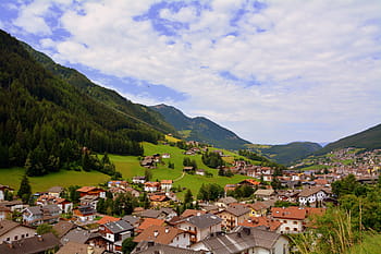 valle, země, hora, Itálie, město, údolí, ortisei, valgardena