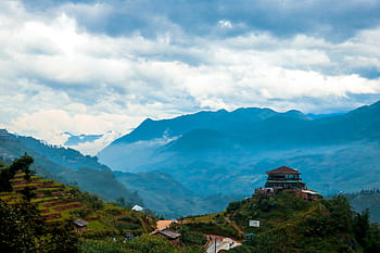 sky, sapa, mountains, landscape, travel, vietnam, clouds, asia