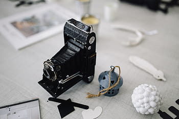 kontemporer, kamera, Vintage, lama, fotografi, klasik, kuno, gaya retro, tampilan sudut tinggi, tidak ada orang, di dalam ruangan