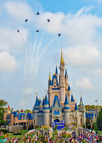 disneyland hrad, modré anděly, námořnictvo, přesnost, letadla, hrad, výkon, kouzelné království, svět Disney, zábavní park, Florida