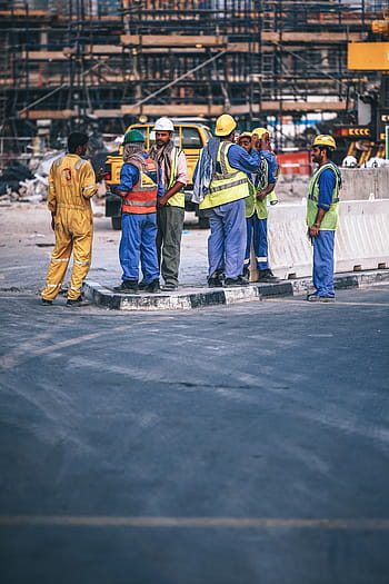construction workers, stands, front, construction site, active, activity, assembling, assembly, bars, building, construction