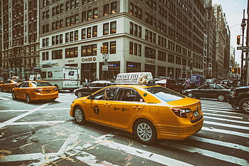 pouliční záběr, provoz, zaneprázdněný, silnic, Midtown, Manhattan, Nový, york city, ulice, výstřel, midtown manhattan