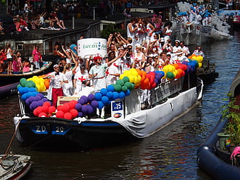 gay Pride, amsterdam, barca, Prinsengracht, Olanda, omosessuale, stile di vita, omosessualità, dimostrazione, arcobaleno