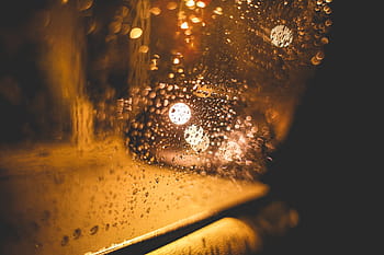 Hujan, Jalan, Malam, Mobil, abstrak, bokeh, jendela mobil, gelap, tetesan hujan, jendela, tidak fokus