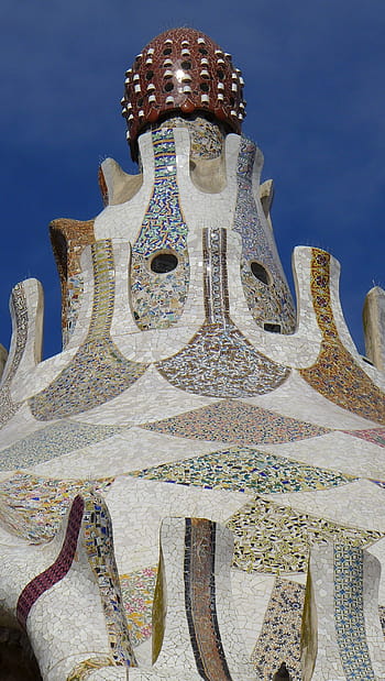 barcelona, mosaic, effect, gaudí, garden gaudí