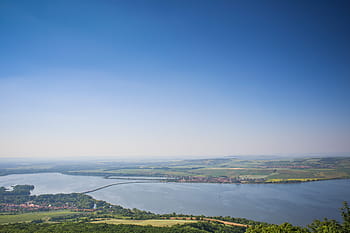 sem nuvens, céu, lago, república tcheca, natureza, nove mlyny, palava, espaço para texto, cenário, vista, paisagem