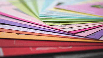 carte da gioco multicolori, accatastato, documenti, campioni, colori, multicolore, sfondi, nessuno, in casa, avvicinamento, giorno