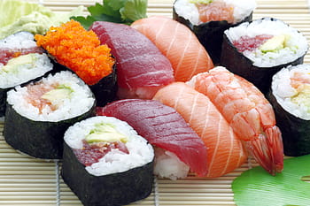 sushi jídlo, sushi, japonský, asijský, jídlo, drsný, sashimi, čerstvý, válec, kuchyně, Ryba