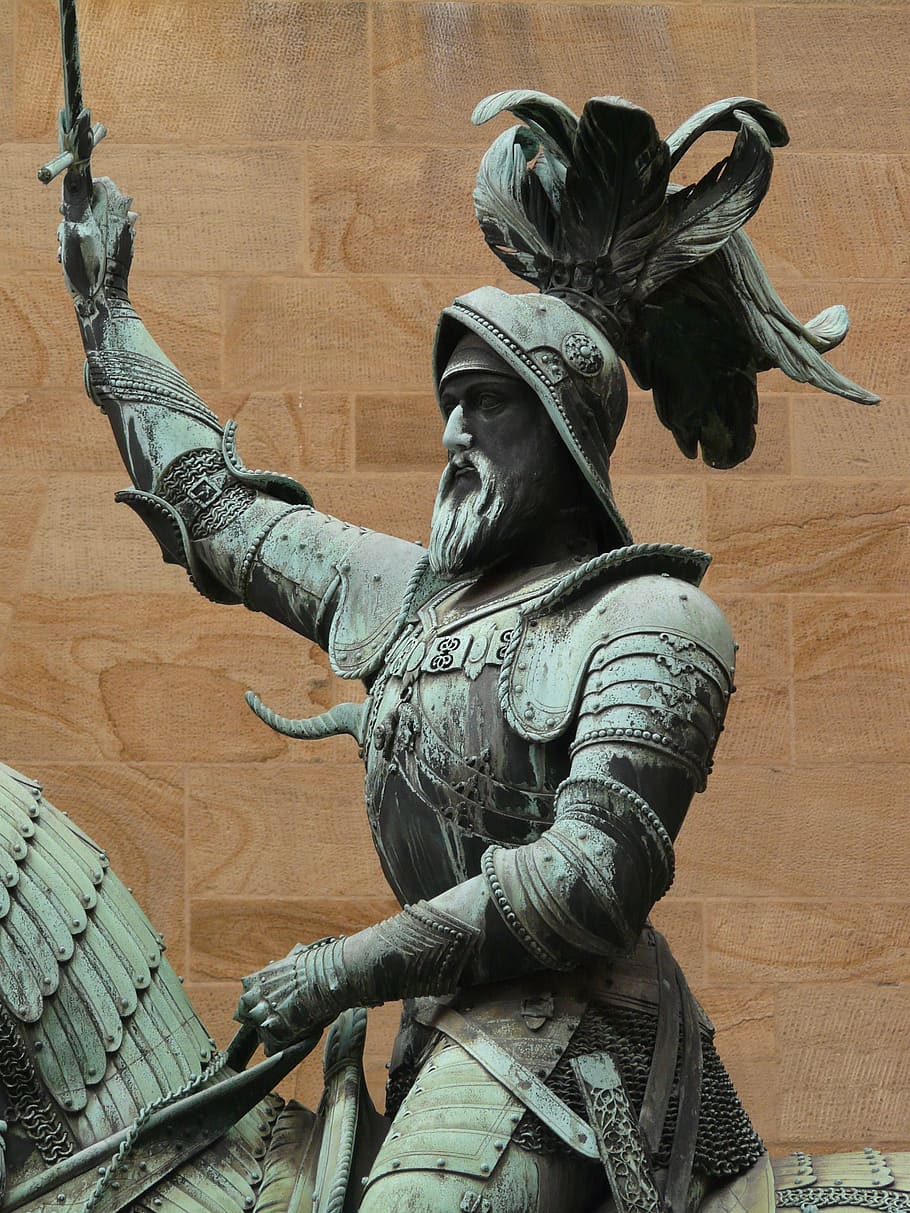 Reiter, jezdecká socha, památník, Eberhard odhalil v, starší, stuttgart, socha, bronz, slitina, oxidace, kov