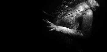 fotografie ve stupních šedi, žena, pod vodou, ve stupních šedi, fotografie, nádrž, horní, Černý a bílý, lidé, dívka, ženský