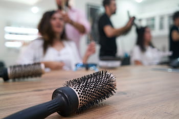 kadeřník, vlasy, Hřeben, kartáč, žena, řezání, móda, nůžky, tvář, krása, salon