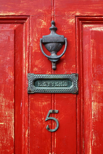 front door, doorknocker, mailbox, yorkshire, red, wallet, vintage