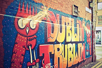 graffiti, nástěnná malba, stříkací barva, umění, zeď, barvy, město, městský, dublin