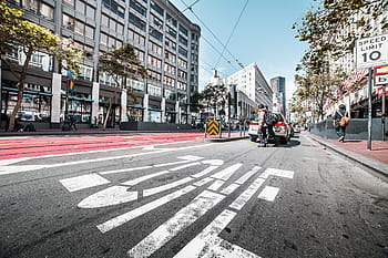 zona jalan, penandaan, jalan san francisco, ZONE, Penandaan Jalan, arsitektur, bangunan, jalur bus, california, mobil, kota