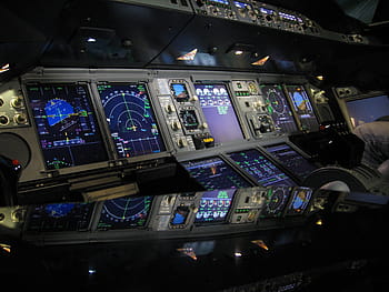 kokpitu, letadlo, a380, létat, airbus, interiér, pilot, dopravní letadlo, osobní letadla, uvnitř, kontrolní panel