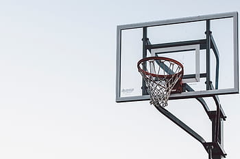 white, black, basketball system, basketball, ball, spalding, court, sports, exercise, hobby, game