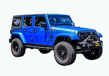 blue, black, jeep wrangler suv, vehicle, all terrain, jeep, wrangler, unlimited, png