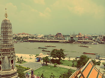 village, body, water, near, park, bangkok, thailand, river, boats, ships, Asia