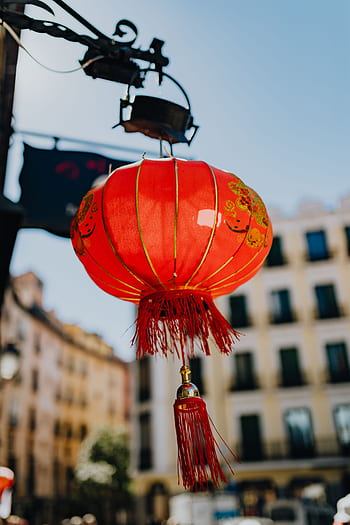 chino, lámpara, asia, linterna, tradicional, rojo, Madrid, España