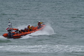 rnli, lifeboat, rescue, boat, exercise, coastline, sea, uk
