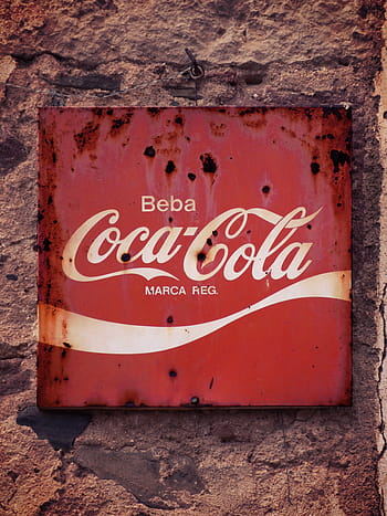 beba, coca-cola, marca, reg, box, plakát, reklamní, vinobraní, deska, coca cola, podepsat
