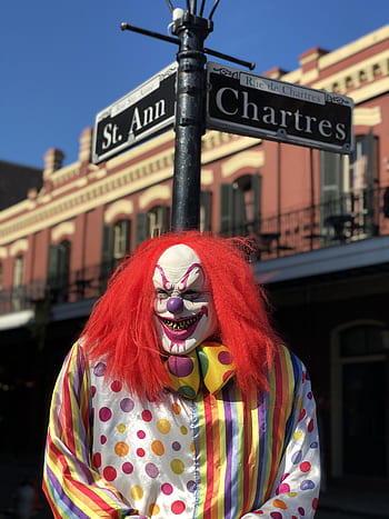 halloween, clown, horror, weird, creepy, costume, carnival, frightening, new orleans