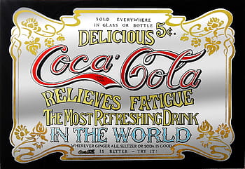 Lahodné, coca-cola, ulevuje, únava plakát, reklama, coca cola, cola, Kola, zrcadlo, starý, reklamní nápis