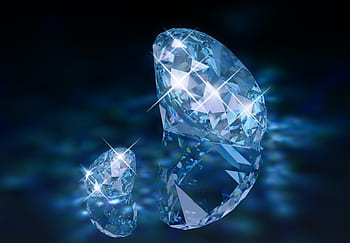 Krásná, krása, Černá, modrý, Jasný, zářivě, brilantní, krystal, dva, dekorace, diamant