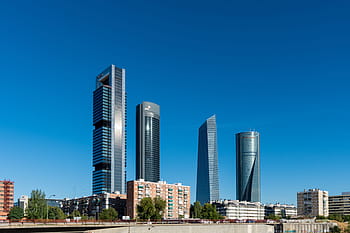 stad, Madrid, Spanje, wolkenkrabber, hoofdstad, Madrid, Spanje, Europa, mijlpaal, gebouw, architectuur, buitenkant van het gebouw