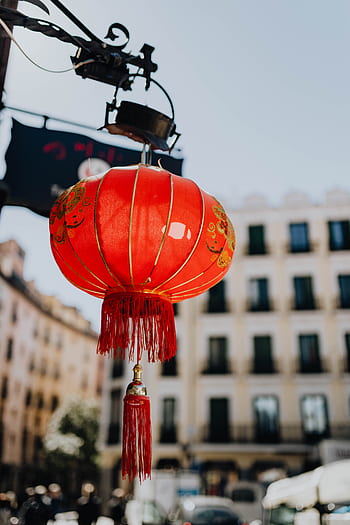 chino, lámpara, asia, linterna, tradicional, rojo, Madrid, España