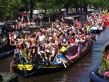 gay Pride, amsterdam, barca, Prinsengracht, Olanda, omosessuale, stile di vita, omosessualità, dimostrazione