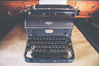 typewriter, desk, Retro, various, technology, old-fashioned, antique, retro Styled, old, obsolete, typing
