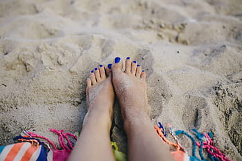 juntos, playa, hembra, pie, niña, arena, verano, mujer, manta, vacaciones, pies