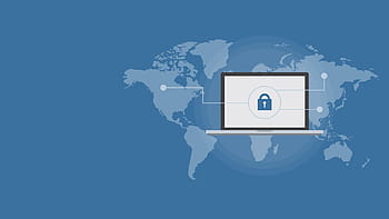 mapa světa, ploché, obrazovky počítače, monitor, ilustrace, kybernetická bezpečnost, online, počítač, cyber, síť, technologie