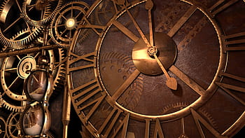 steampunk, hodiny, čas, antický, fantazie, Pozadí, ozubená kola, starý, stroj, design, retro