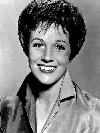 julie andrews, herečka, filmy, vinobraní, osobnost, Krásná, hollywood, černobílý, Černý a bílý, kino, portrét