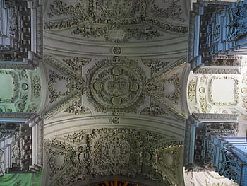 stucco ceiling, blanket, church, baroque, decorated