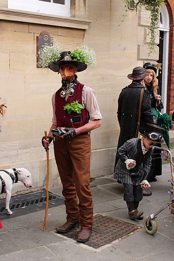 person, wearing, brown, plague mask, steam punk, steampunk, steam-punk, steam, punk, fantasy, style