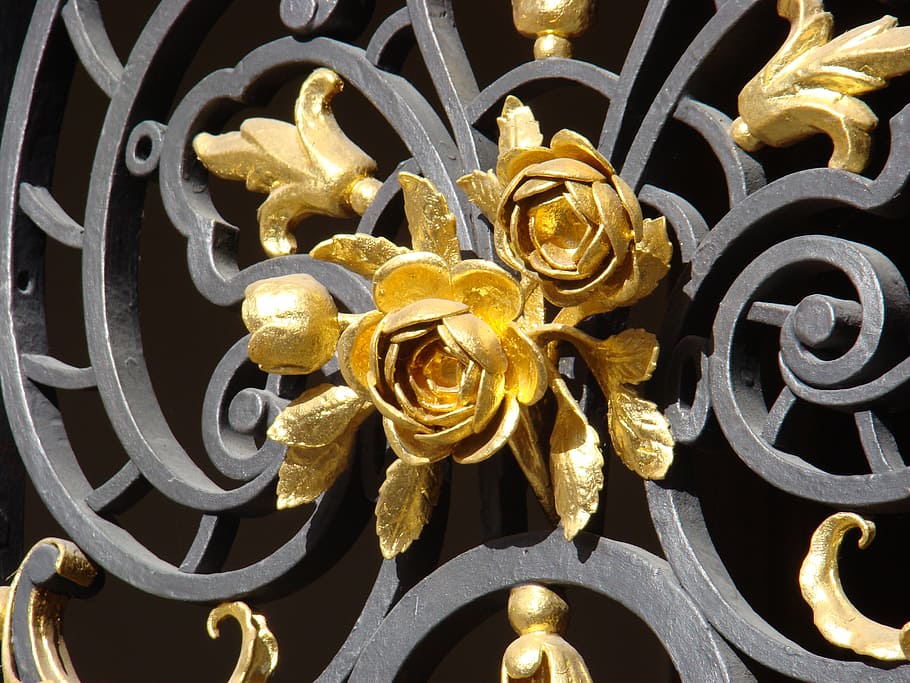 flower, floral, decoration, vintage, ornament, nature, decor, rose, forged