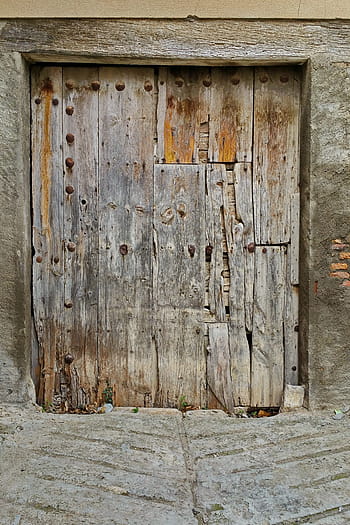 Door, Wood, Texture, Old, Nail, old door, background, old wood, rustic, street, wood - material