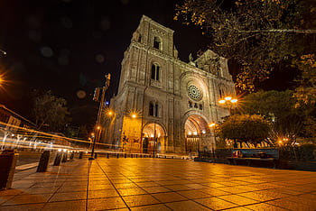 cattedrale di cuenca, notte, notte del bacino, ecuador, illuminazione, architettura, Cattedrale