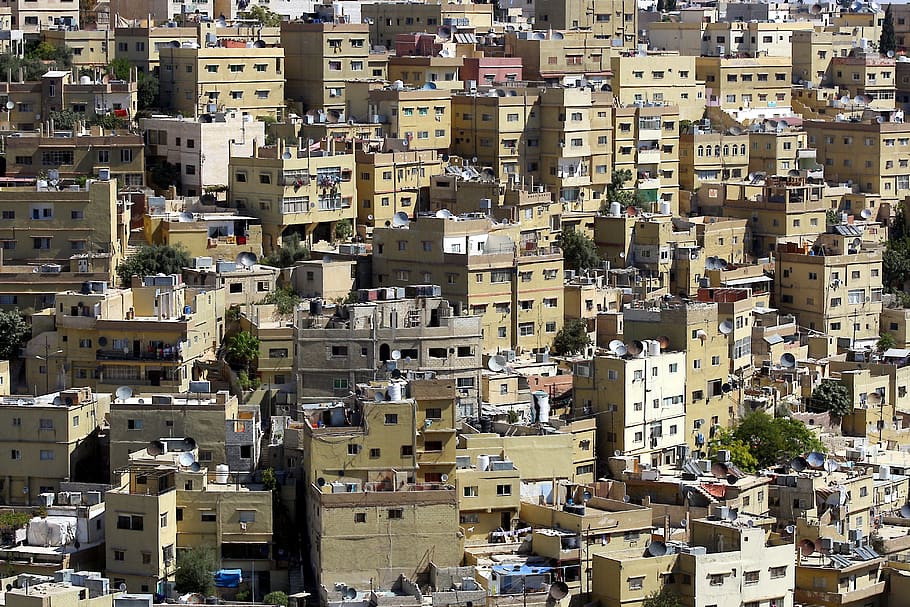 houses, grey, amman, jordan, capital, architecture, city, pile, facade