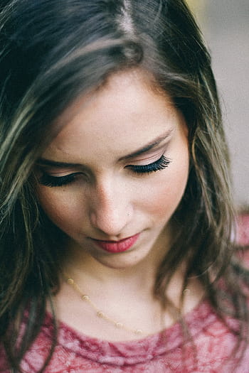 detailní fotografie, dívka, tvář, lidé, žena, makeup, dlouhé vlasy, jedna osoba, střela do hlavy, čelní pohled, pouze jedna žena