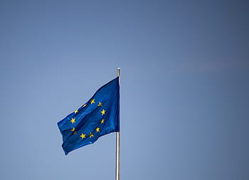 vlajka, Evropa, vlajka eu, hvězda, modrý, nebe, třepetání, eu, státy Ameriky, spolupráce, evropský